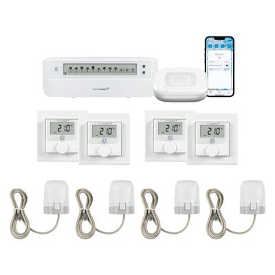 HOMEMATIC IP Smart-Home-Zubehör "Starter Bundle Fußbodenheizung für 4 Räume", weiß, B:28,5cm H:32cm T:40,5cm, Smart-Home-Stationen