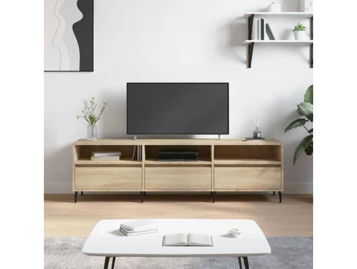 GKK TABLE TV - Meuble TV - chêne sonoma 150x30x44 5 cm bois d'ingénierie A1295952