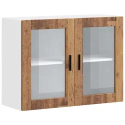 vidaXL Küchen-Hängeschrank mit Glastür Porto Altholz-Optik