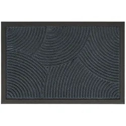 Relaxdays Fußmatte Polypropylen mit Rillen Grau,Schwarz