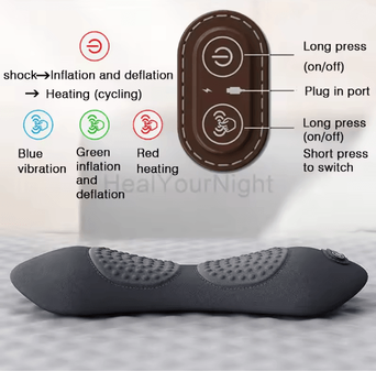Inspire Essentials Electric Waist Support Pillow With Massage And Heating For Sleep Relief red