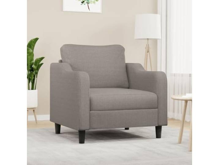 HEFZGDB Taupe Sessel 60 cm Stoff Polsterstuhl mit Metallgestell, Bequem Lesesessel atmungsaktiv strapazierfähig, Dick gepolsterte Sitzfläche Armlehnen modernes Design für Wohnzimmer