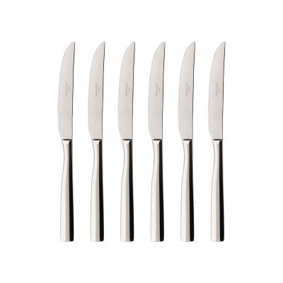 Besteck-Set VILLEROY & BOCH "Pizza-& Steakmesser Piemont 6er Set silber", silber, Essbesteck-Sets