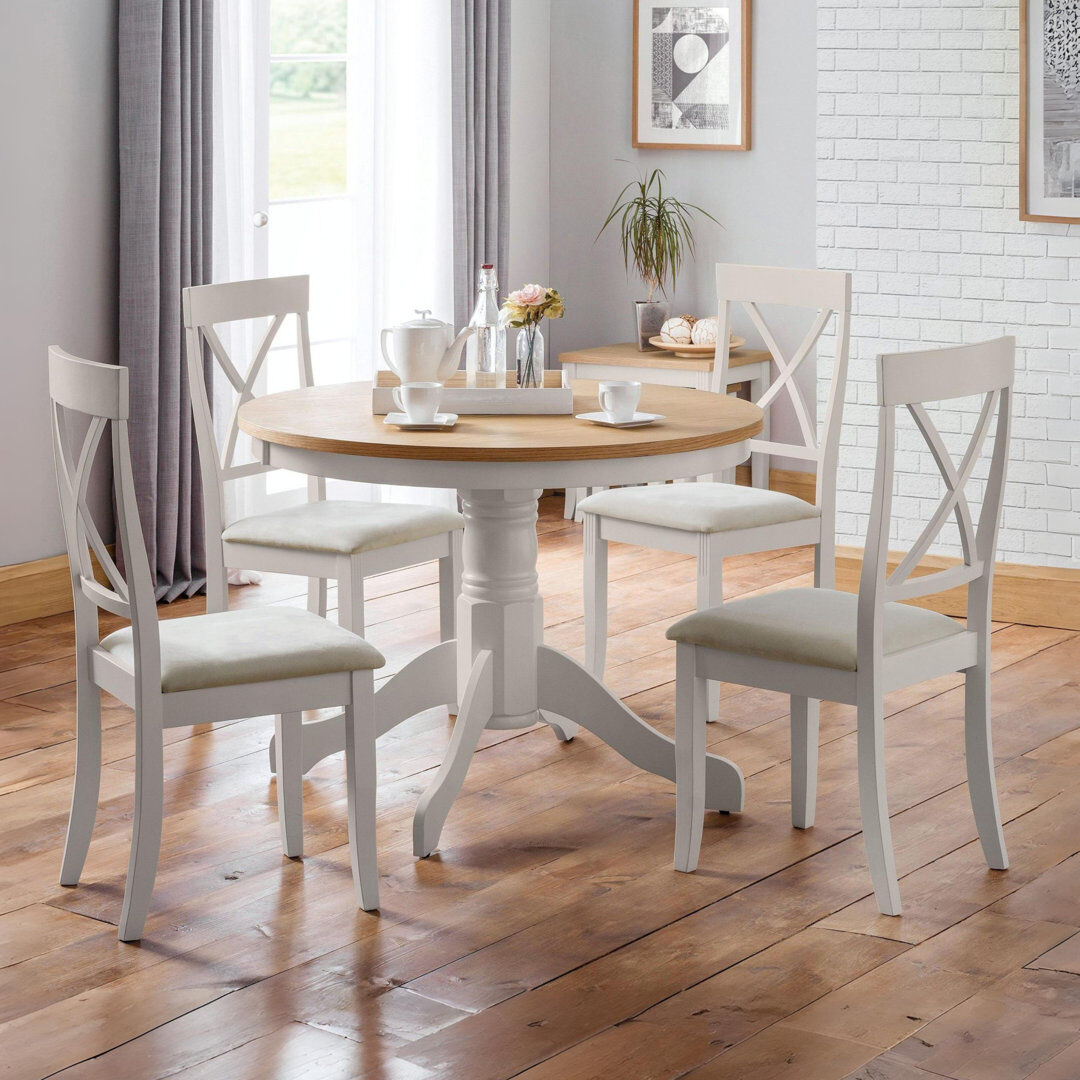 Three Posts Conklin 4 -Person Oak Solid Wood Dining Set Oak 4