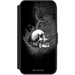 Nivocase Klapphülle für Samsung Galaxy A16 5G Handyhülle aus Kunst Leder NIVOflip schwarz Gothic Schädel (Samsung Galaxy A16 5G), Smartphone Hülle, Schwarz