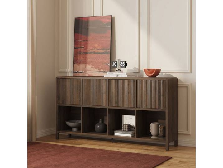 Commode Lukkodso 77 x 145 x 30 cm effet noyer