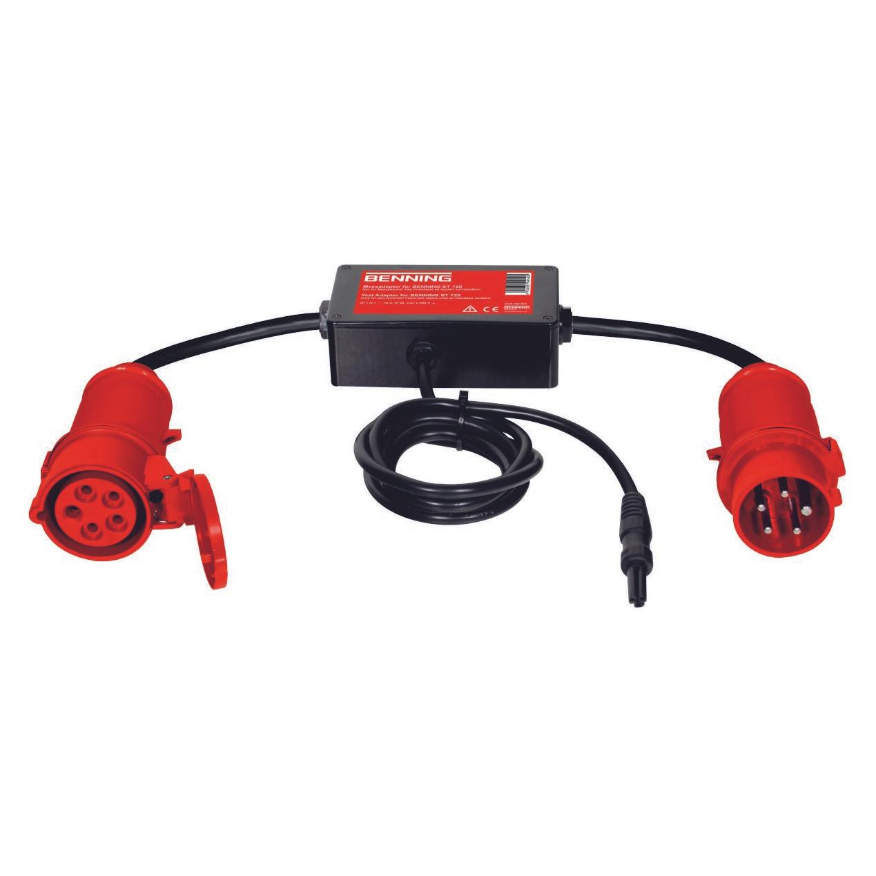 Benning Messadapter für 3-phasige Verbraucher aktiv 16 A CEE 5-polig (CAT II, Prüfstecker) (044140)