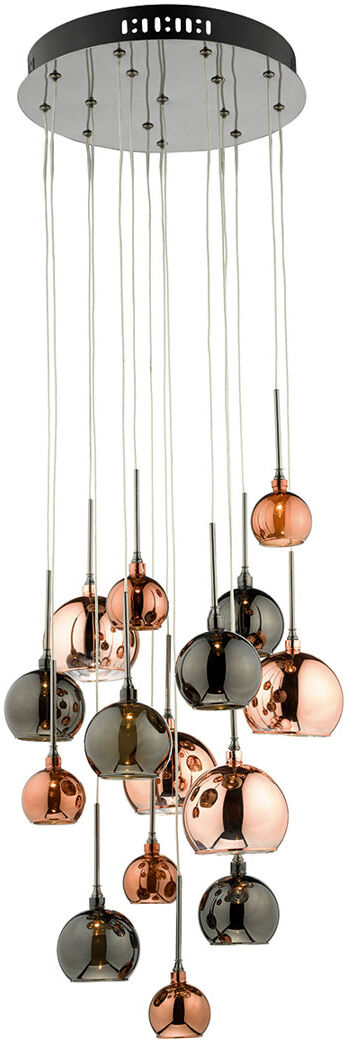 Ivy Bronx Burhanuddin 15 - Light Cluster Pendant Black/Copper 38cm H X 35cm W X 35cm D
