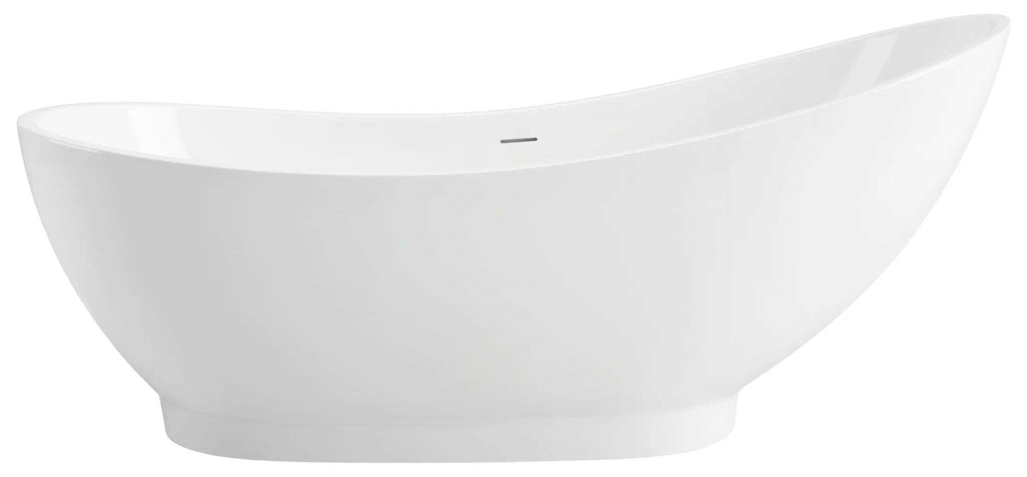 Rea freistehende Badewanne, Modell Sorento 180, mit weißem Abdeckdeckel für den Ablauf