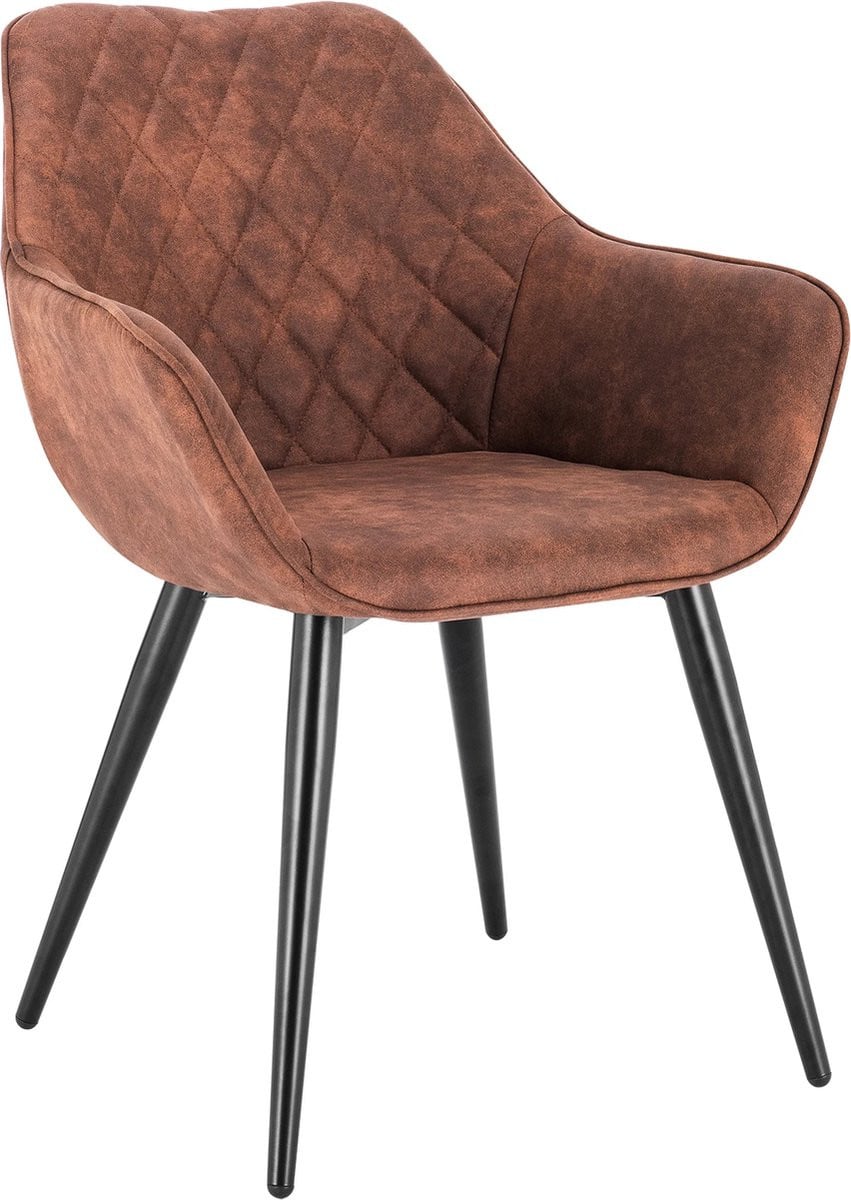 Luxe bruine stoffen stoel voor als bureaustoel, fauteuil of eetkamerstoel