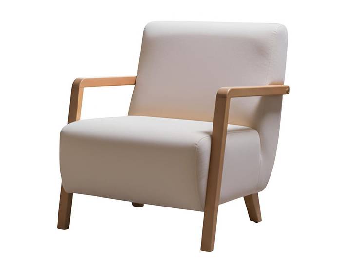 Xlmoebel Sessel Moderner weißer Sessel im minimalistischen Stil mit Holzrahmen (1-St., Sessel), Made in Europa