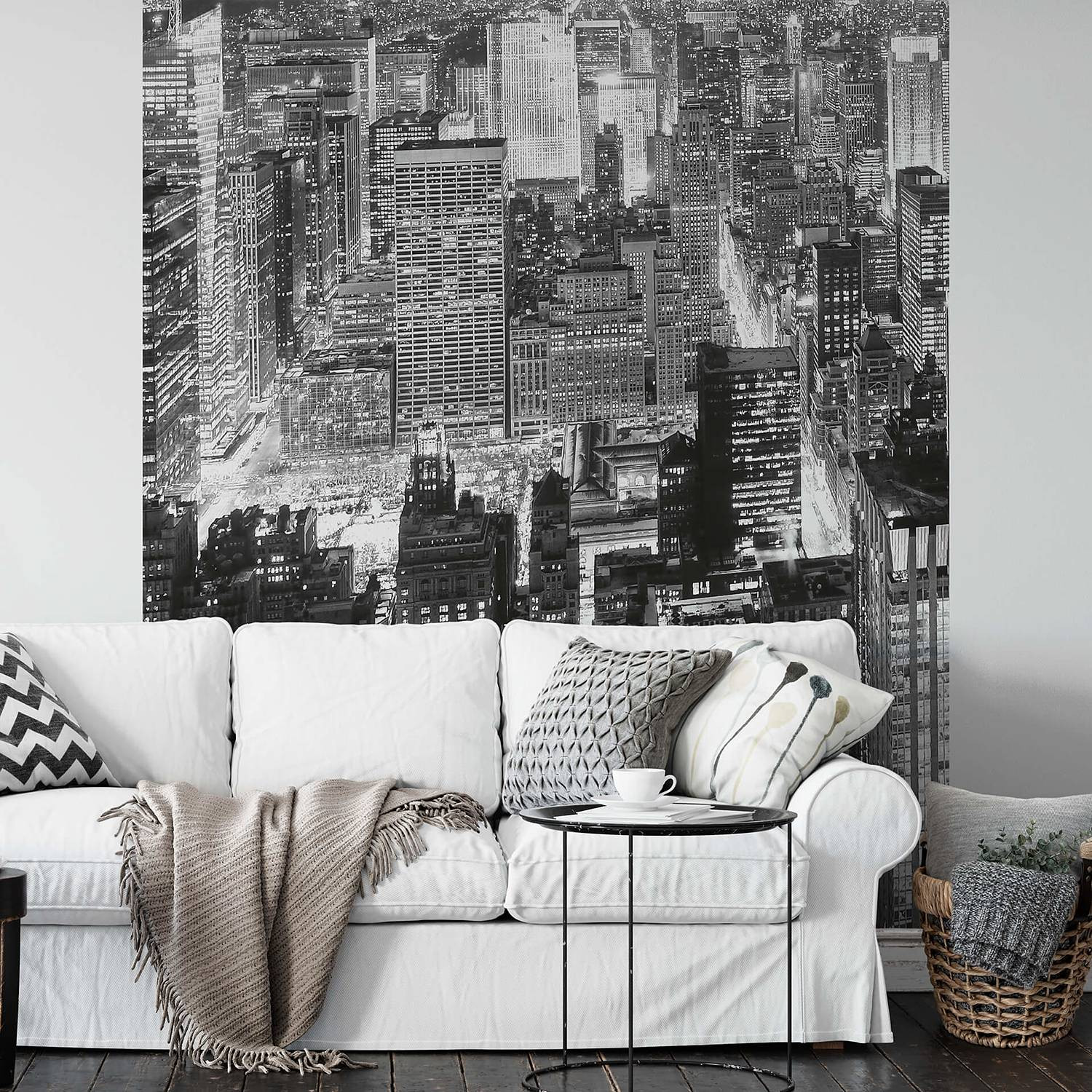 home24 Fotobehang New York Skyline Mural Grijs Modern Abstract