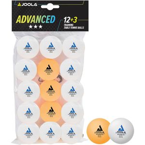 Joola Tischtennisbälle Advanced Training*** 40+, 3-Sterne Qualität, Ø 40mm, weiß/orange, 15 Stück