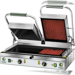 FIMAR glatte Glaskeramik-Doppelplatte Modell PV55LL mit Infrarot-Heizelementen. Abmessungen 630x450x190/600(h) mm