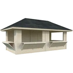 Palmako Kiosk Bianca 16,6 m2 Set 112 - 28 mm transparent tauchgrundiert