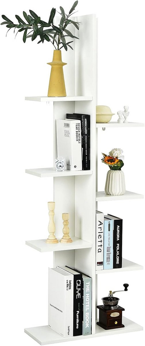 Wit Boekenkast Boomvorm met 8 Niveaus en Vrijstaand Design