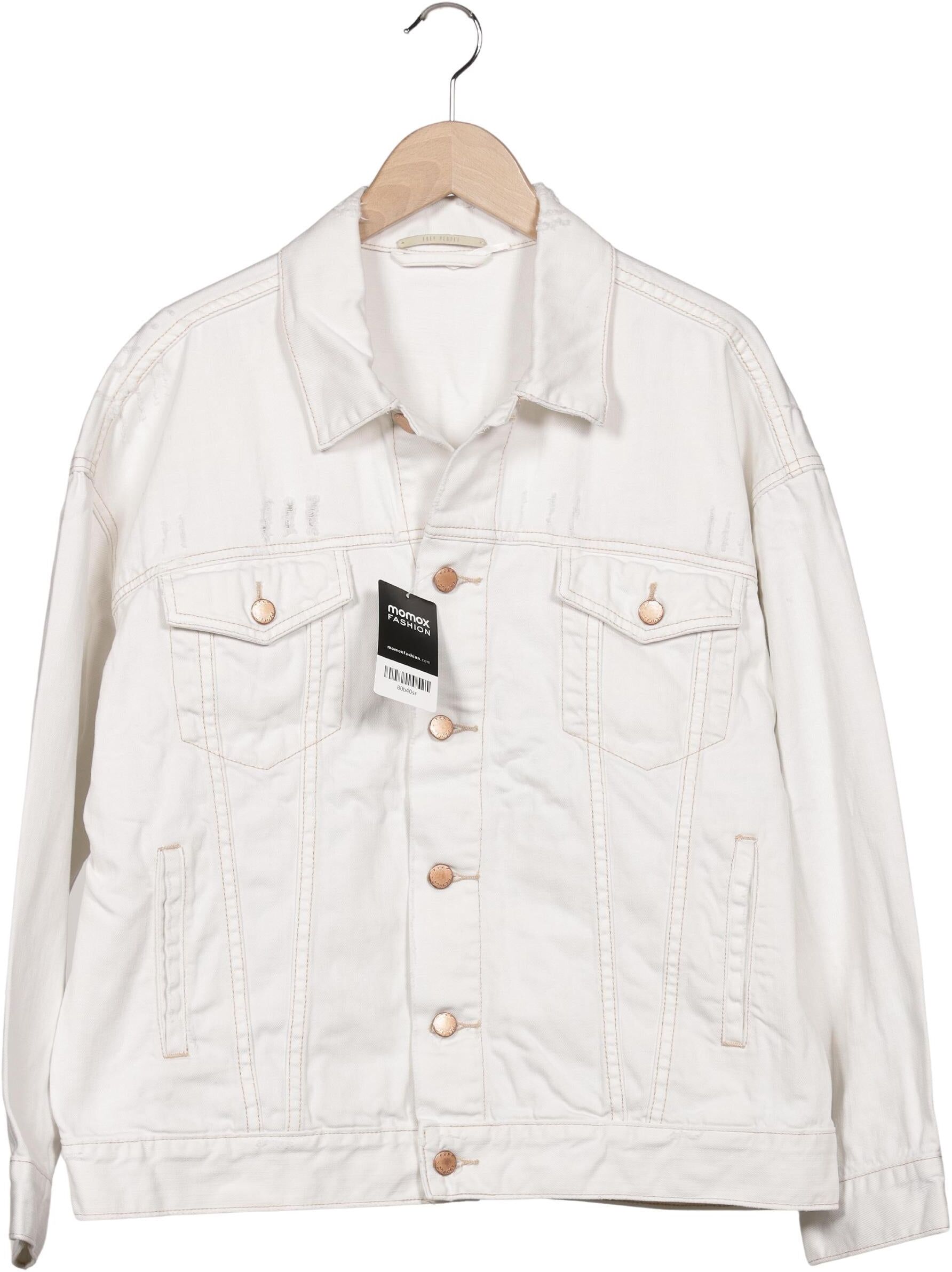 Free People Damen Jacke, Cremeweiß, Gr. XS, Baumwolle - Second Hand