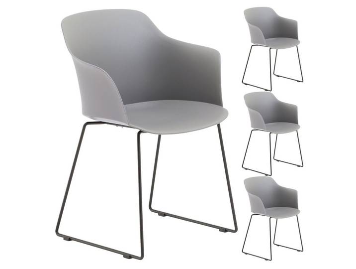 GARTENSTÜHLE FORO 4er-Set grau