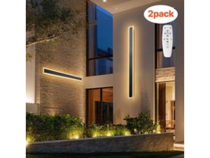 VEVOR Applique Murale Extérieur, 21 W, Éclairage Extérieur Mural, Lot de 2, Appliques Murales Modernes LED 1,2 m, Réglable 2700 K-6000 K, Étanche IP65, Lumière Multidirectionnelle, pour Porche, Garage