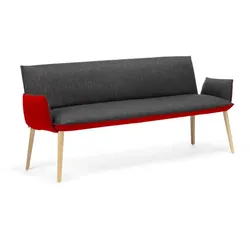 Mobitec Bank Soft Stoff Grau, Rot Grau /