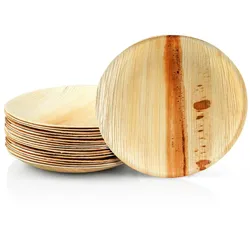 Wisefood Palmblatt-Teller, rund, kompostierbar, Ø 20 cm: 25 Teller