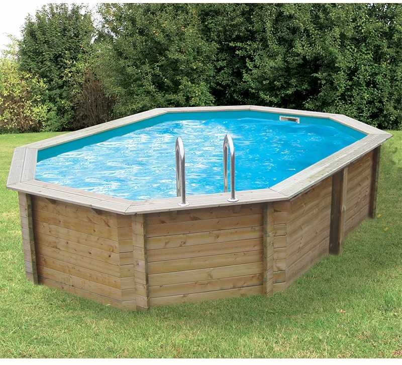 Ubbink Piscine bois Sunwater 4,90 x 3,00 x h1,20m - Bleu