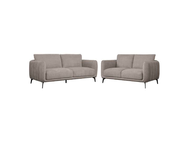 Couchgarnitur 3+2 Selena - Stoff Beige, 197 + 158 cm