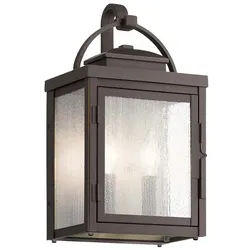 Wandlampe Außenleuchte Wandleuchte Aluminium Glas Gartenlampe H 37,2 cm