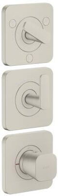 Hansgrohe Axor Citterio C Thermostatmodul 380/120, 49710800 cubic cut, Edelstahl Optik, Unterputz, mit Rosetten