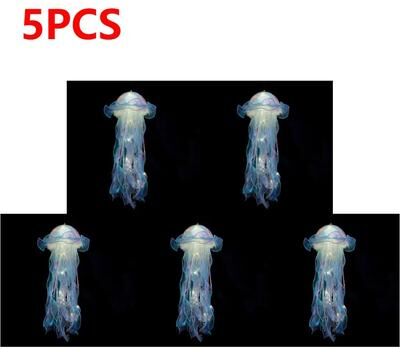 Uplift Treasures DIY Jellyfish Hanging LED Ceiling Lamp blue 5pcs