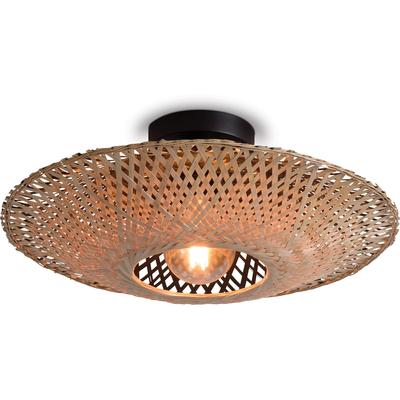 GOOD & MOJO Deckenleuchte "Kalimantan", beige (natur), Ø 60cm H: 15cm, Leuchten, Deckenleuchte
