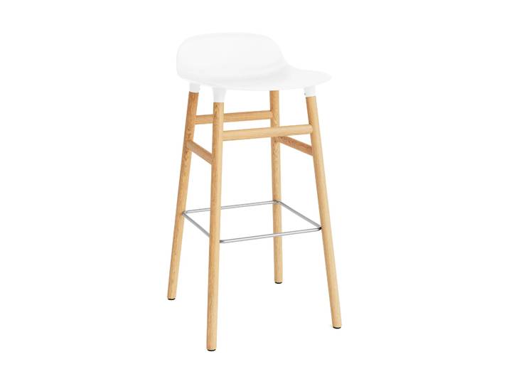 Normann Copenhagen Form Barstuhl Eichen-Beine 75cm Weiß