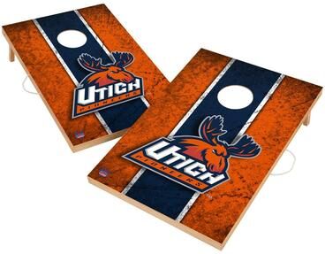 Skip's Garage Vintage Utica College Pioneers Regulation 2x4 Cornhole Set