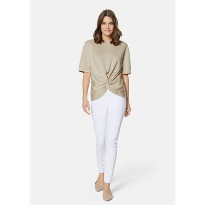 Kurzarmshirt MADELEINE "Sweatshirt Halbarm-Sweatshirt mit Knoten-Effekt", Damen, Gr. 36, grau (kiesel), Obermaterial: 62% Lyocell CLY. 38% Polyester PES., Modern, normal, Shirts