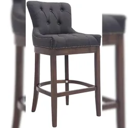 Proregal CHEFGASTRO Barhocker CORSICA Stoff, Antik HxBxT 109x55x57cm Stoff Dunkelgrau Barstuhl