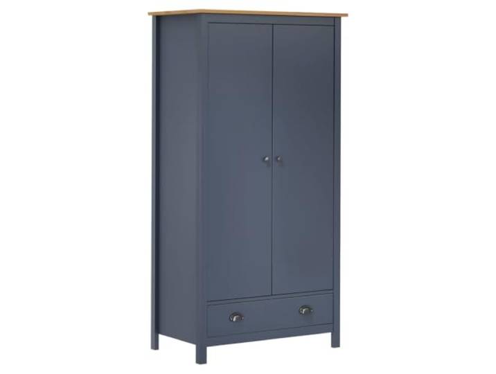 Xolmizyn Kleiderschrank Hill, 2 Türen, Kiefernholz, Grau, 89x50x170 cm Massives Kiefernholz, Viel Stauraum, Mit Schublade & Kleiderstange