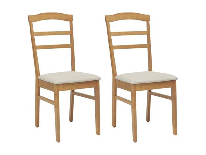 Todiikf Esszimmerstuhl 2er Set Massivholz Kautschukholz Natur Komfortabler Holzstuhl mit weichem Sitzkissen und stützender Rückenlehne für gesellige Stunden im Esszimmer und Küche.