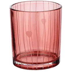 Windlicht Lines 8cm rot