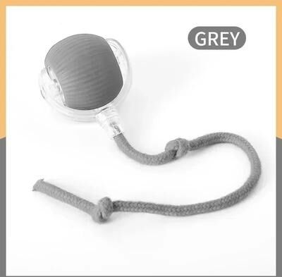 Uplifted Goods Automatic Rolling Ball Interactive Pet Toy For Cats And Small Dogs grey
