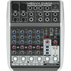 Behringer Xenyx QX602MP3 (Studio- und Livemixer), Mischpult, Schwarz