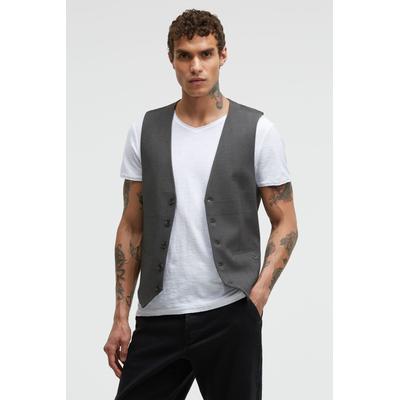 Anzugweste CMPD, Herren, Gr. M, grau (dunkelgraumelange), Interlock, Material: 64% Viskose, 31% Polyester, 5% Elasthan, Futter: 50% Baumwolle, 50% Polyester, unifarben, slim fit normal, Westen Anzugweste, mit Paspeltaschen