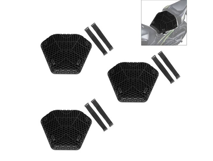 Tourtecs Sitzbank 3er-Set Motorrad Sitzkissen Gel TPE / Gelkissen L AC2 schwarz