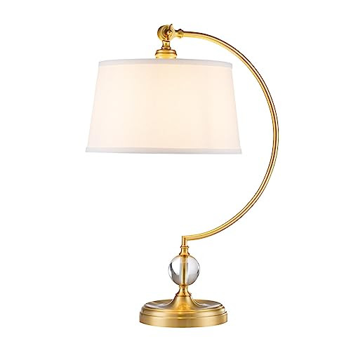 Quoizel Jenkins LED Tafellamp met kegelvormige kap in geborsteld messing