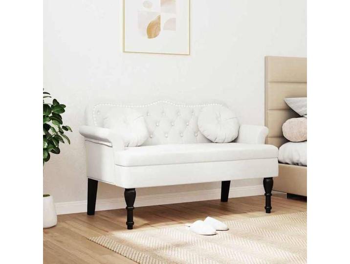 Stable&Durable - Blanc - Banc Chesterfield Blanc 120 5x65x75 cm Simili cuir - Banc banquette HS815680605