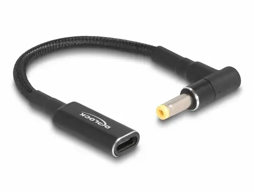 Delock USB-Ladekabel USB-C Buchse, DC Stecker 4,8mm 0.15m Schwarz 60033