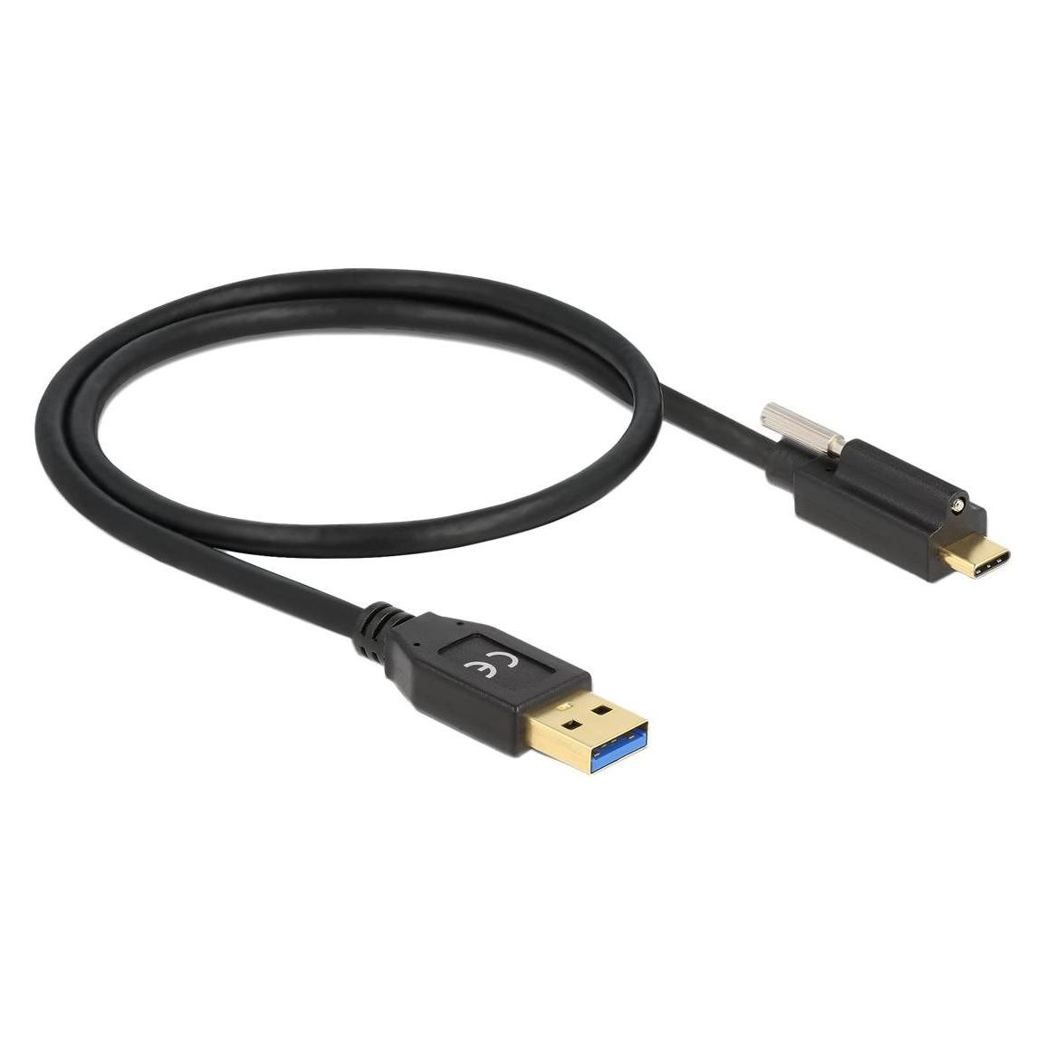 Delock 84025 USB Kabel 0,5 m USB 3.2 Gen 2 (3.1 Gen 2) USB 3.2 Gen 2 type-A USB C Schwarz (0.50 m, USB 3.2 Gen 2) (84025)