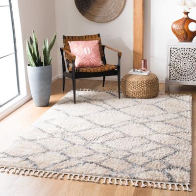 SAFAVIEH Berber Fringe Shag Mercedes Trellis Rug