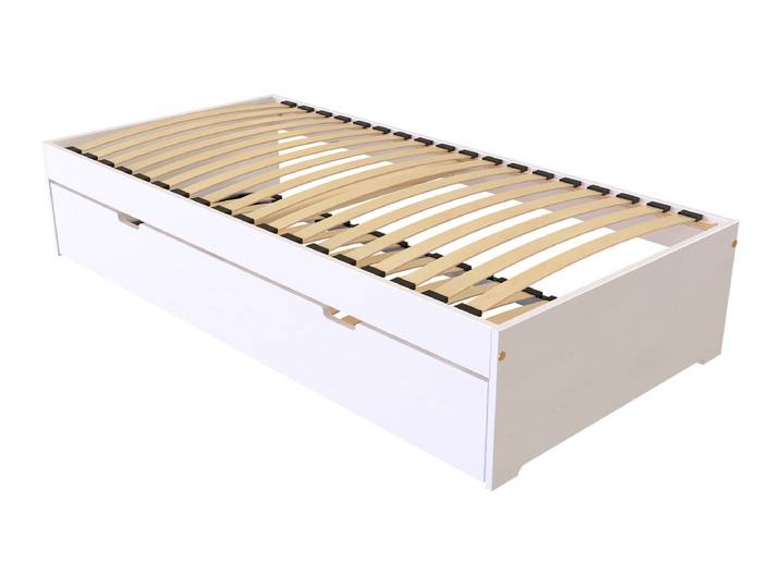 Lit gigogne 90x190 Malo pin massif 90x190 Blanc