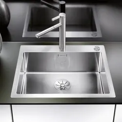 Blanco Claron Spüle 521639 550-IF/A, 61 x 51 cm, Edelstahl, mit PushControl Ablauffernbedienung