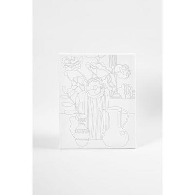 Creativ Company Mal-Leinwand mit Aufdruck, Blumenstillleben, T 1,6 cm, Größe 24x30 cm, 360 g, 1 Stk